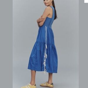 Anthropologie Daily Practice Bowline Sleeveless Blue Midi Dress Size S NWT